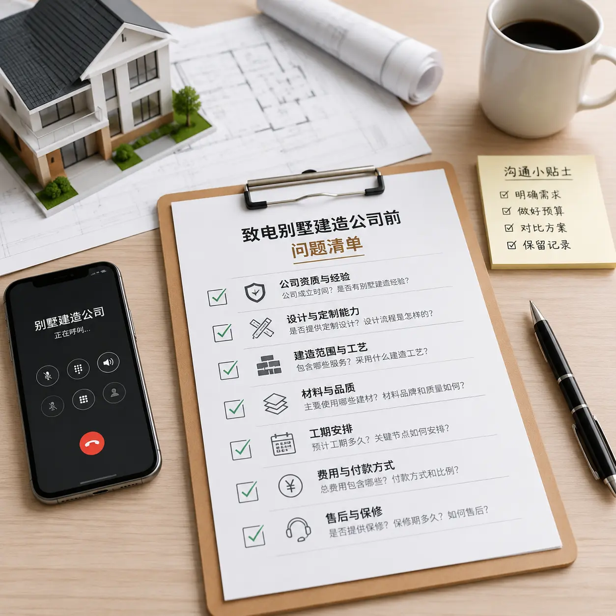 在西秀拨打别墅建造公司电话前的准备工作
